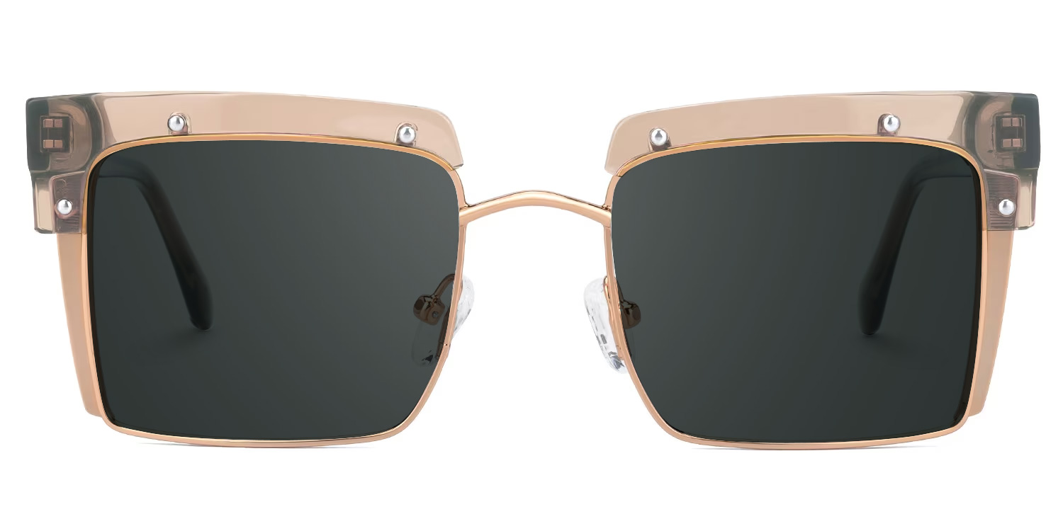 Designer Kiana Champagne Frame Sunglasses | ZEELOOL UK0