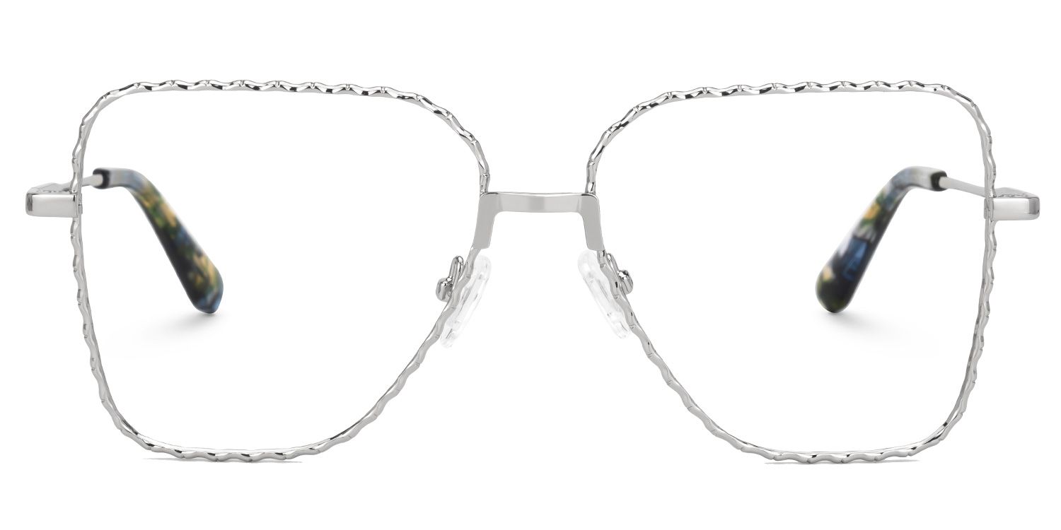 Alisandra Designer Eyeglasses in Aviator Silver Frame0