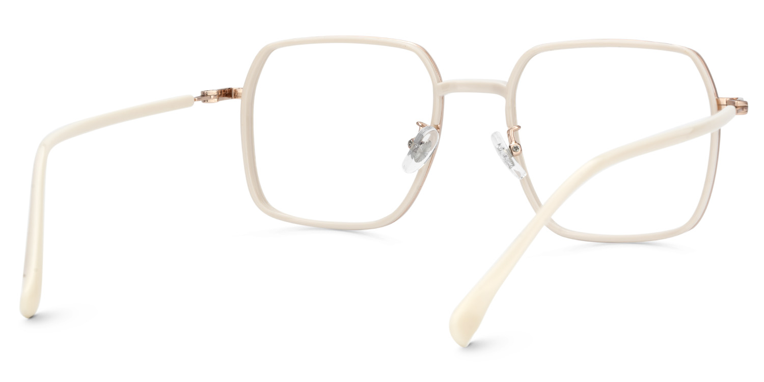 Moody White Square Prescription Glasses | ZEELOOL UK5