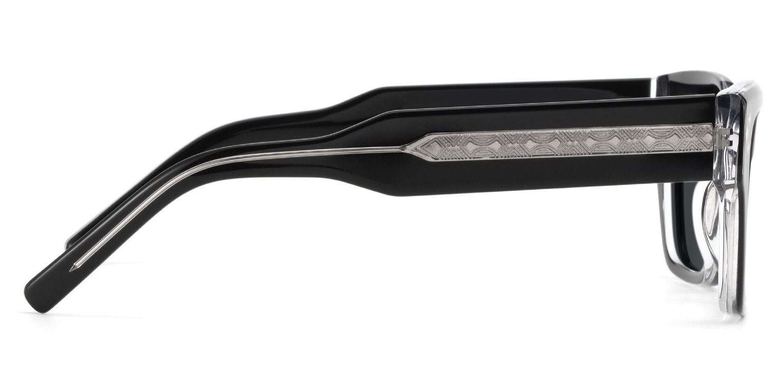 Marlowe Black Rectangle Polarized Sunglasses Online | ZEELOOL UK3