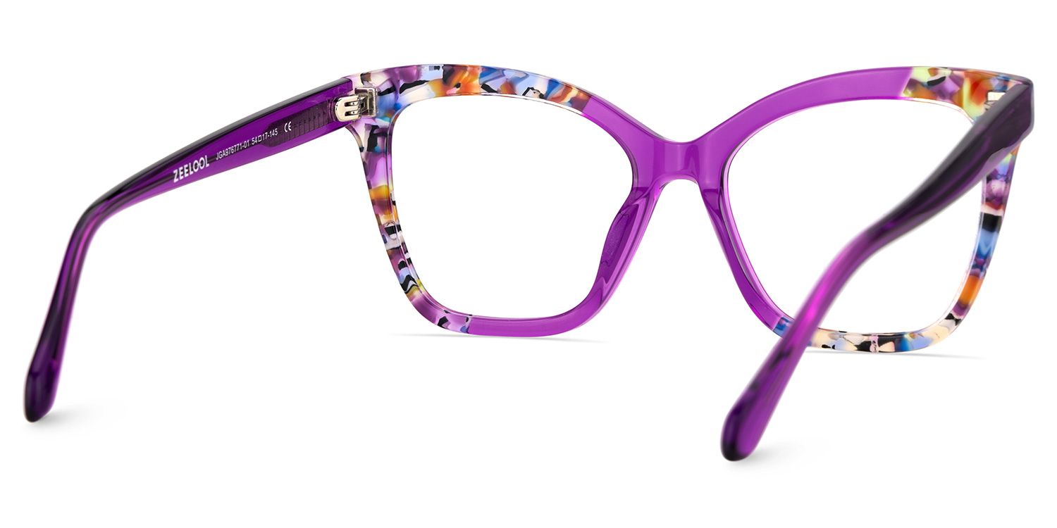 Chase Acetate Purple Frame Glasses with Butterfly Shape | ZEELOOL UK5