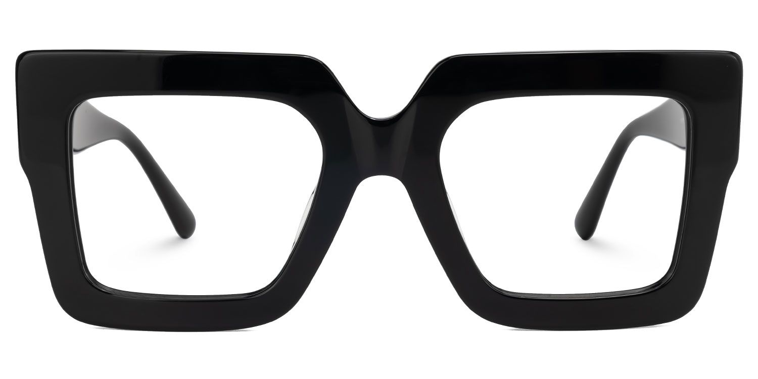 Brandon Square Black Frames and Prescription Glasses0