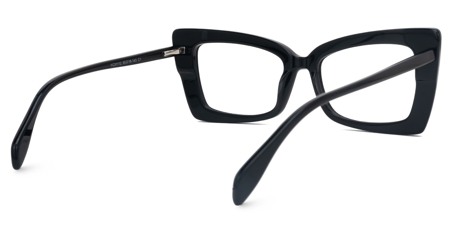 Rectangle Delcour Black Glasses deals -Zeelool Glasses3