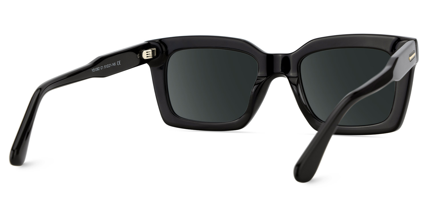 Solana Rectangle Black Polarized Sunglasses4