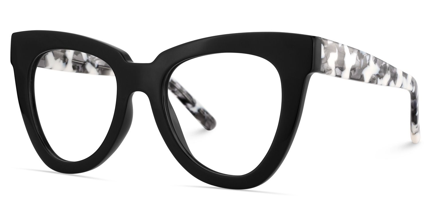 Yaser Cat-eye Black Eyeglasses and Acetate Frames3