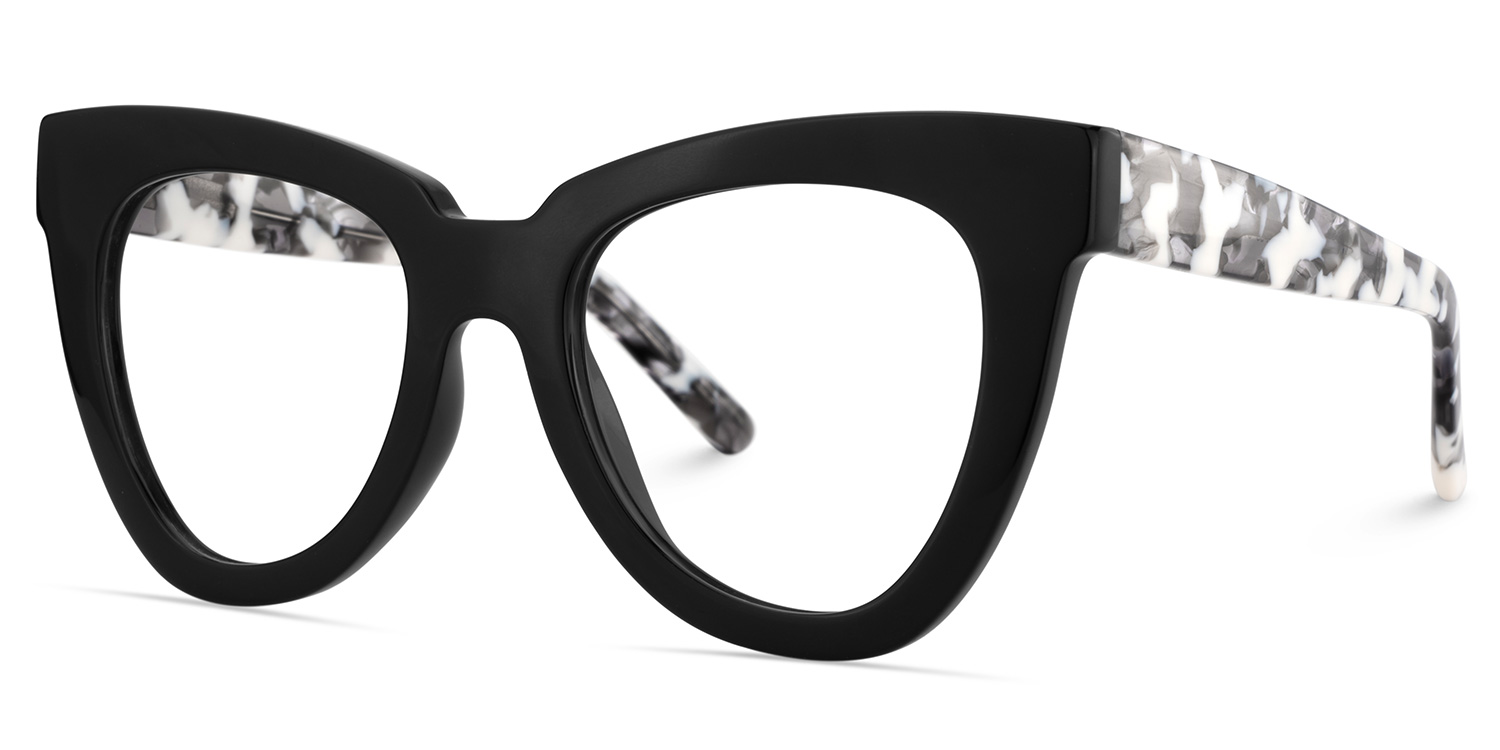 Yaser Cat-eye Black Eyeglasses and Acetate Frames3