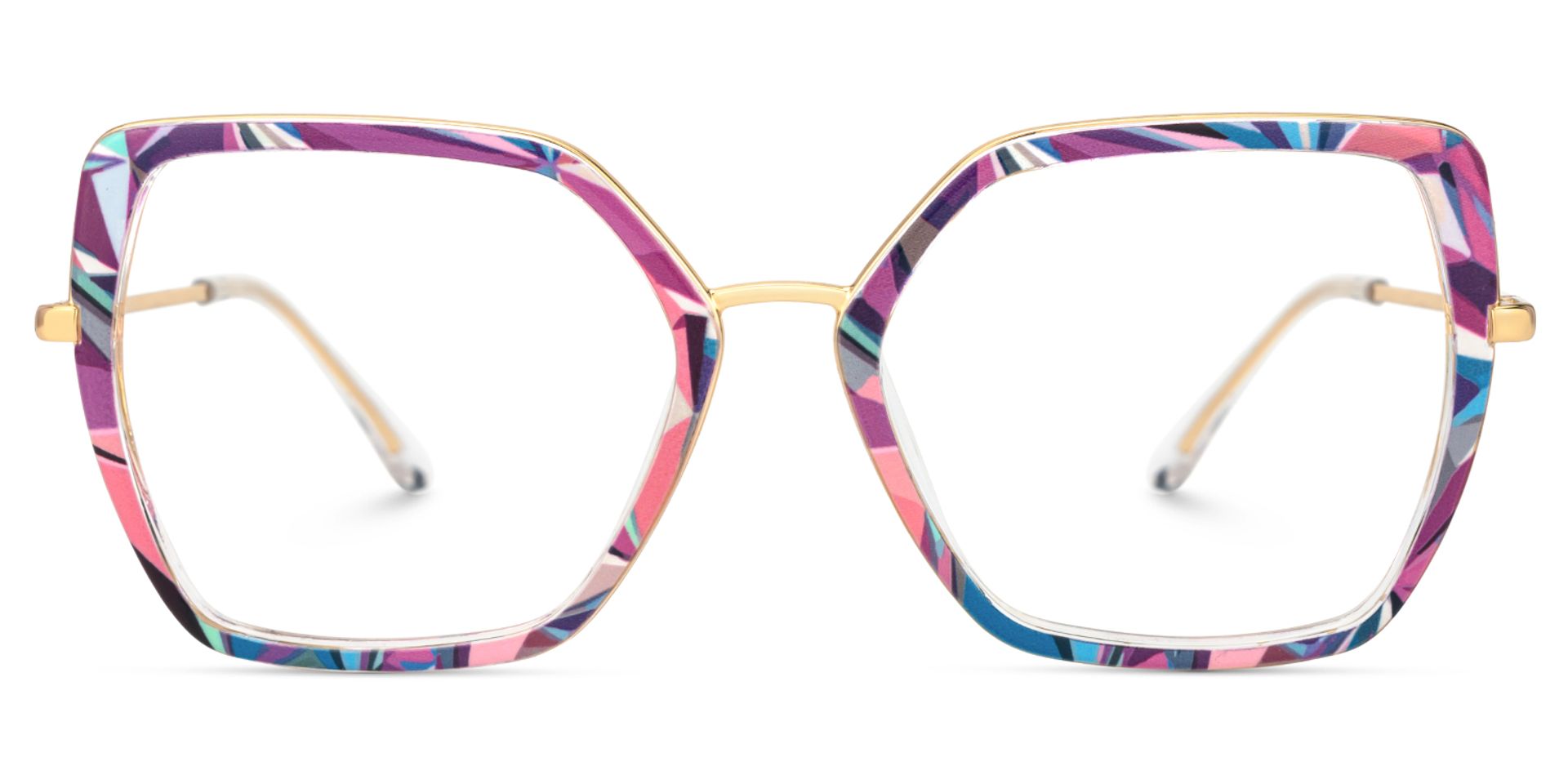 Hexagon Frame Specs With Purple Floral1