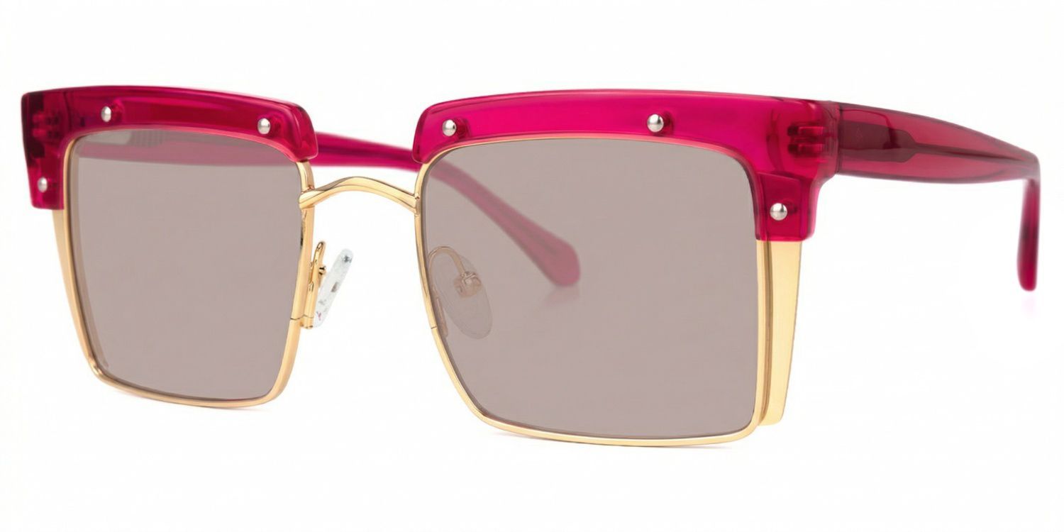 Kiana Square Bright-Pink Frame Glasses | Zeelool1