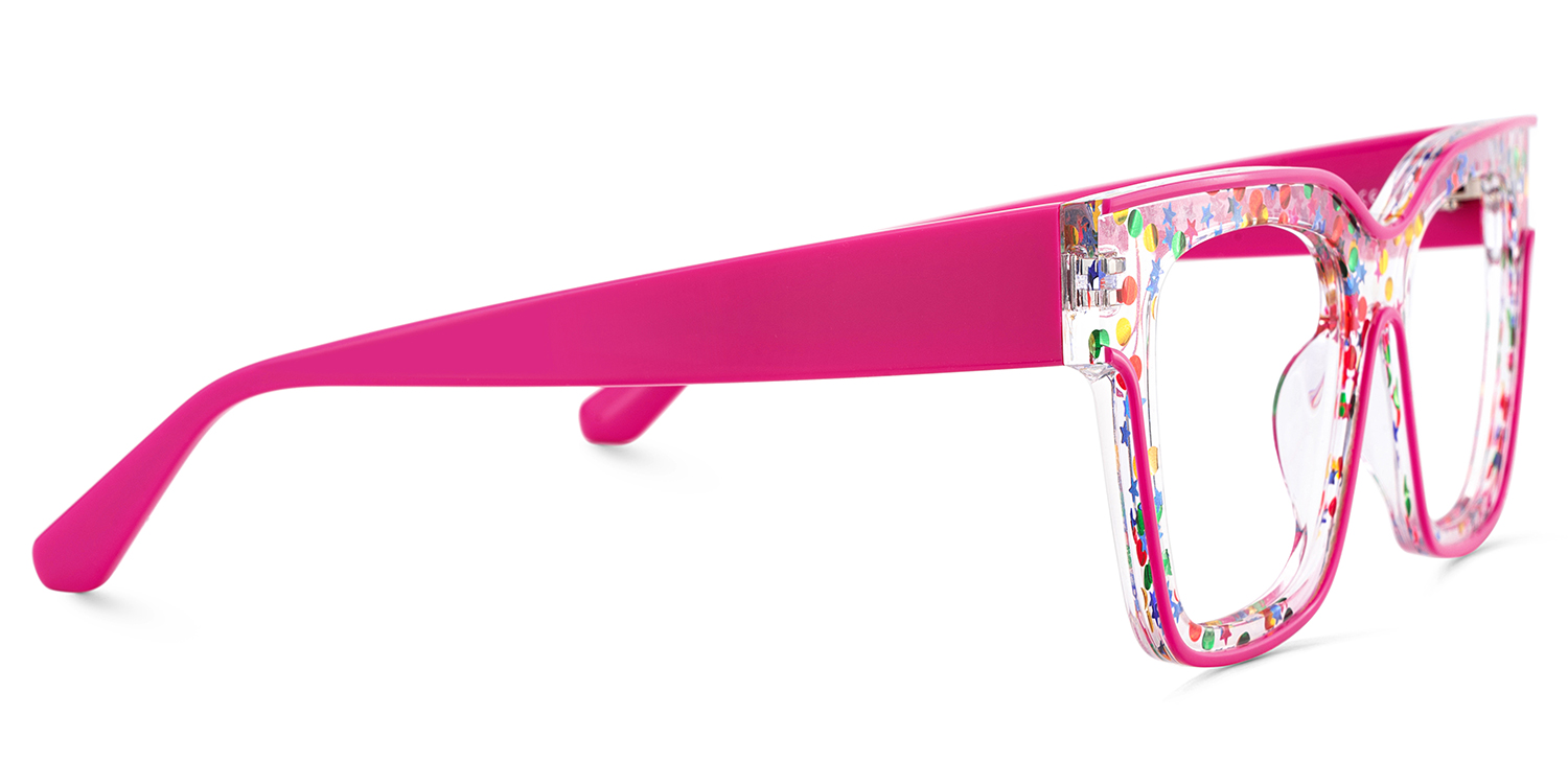 Zerica Square Rose Red Glasses5