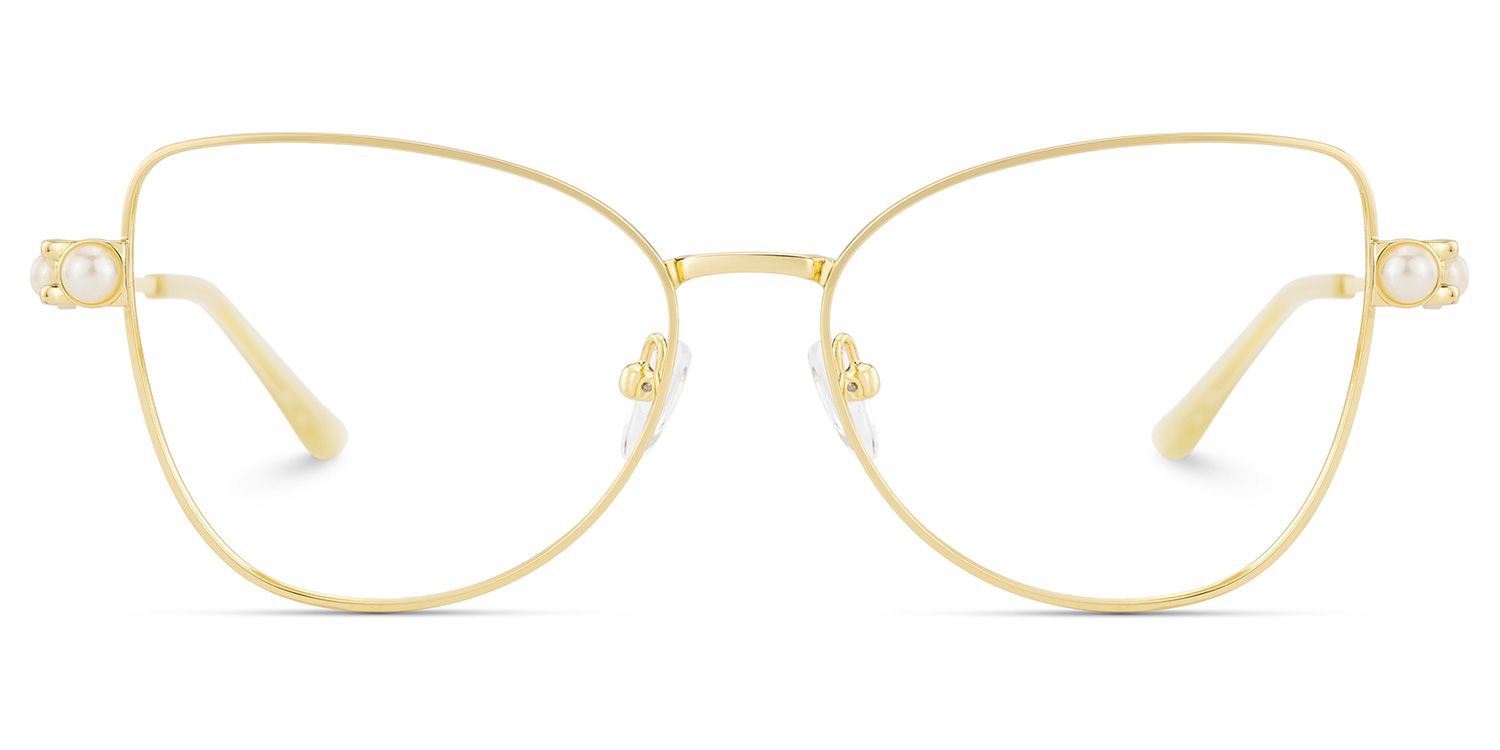 Gaga Eyeglasses in Cat Eye Gold Frame | ZEELOOL UK2