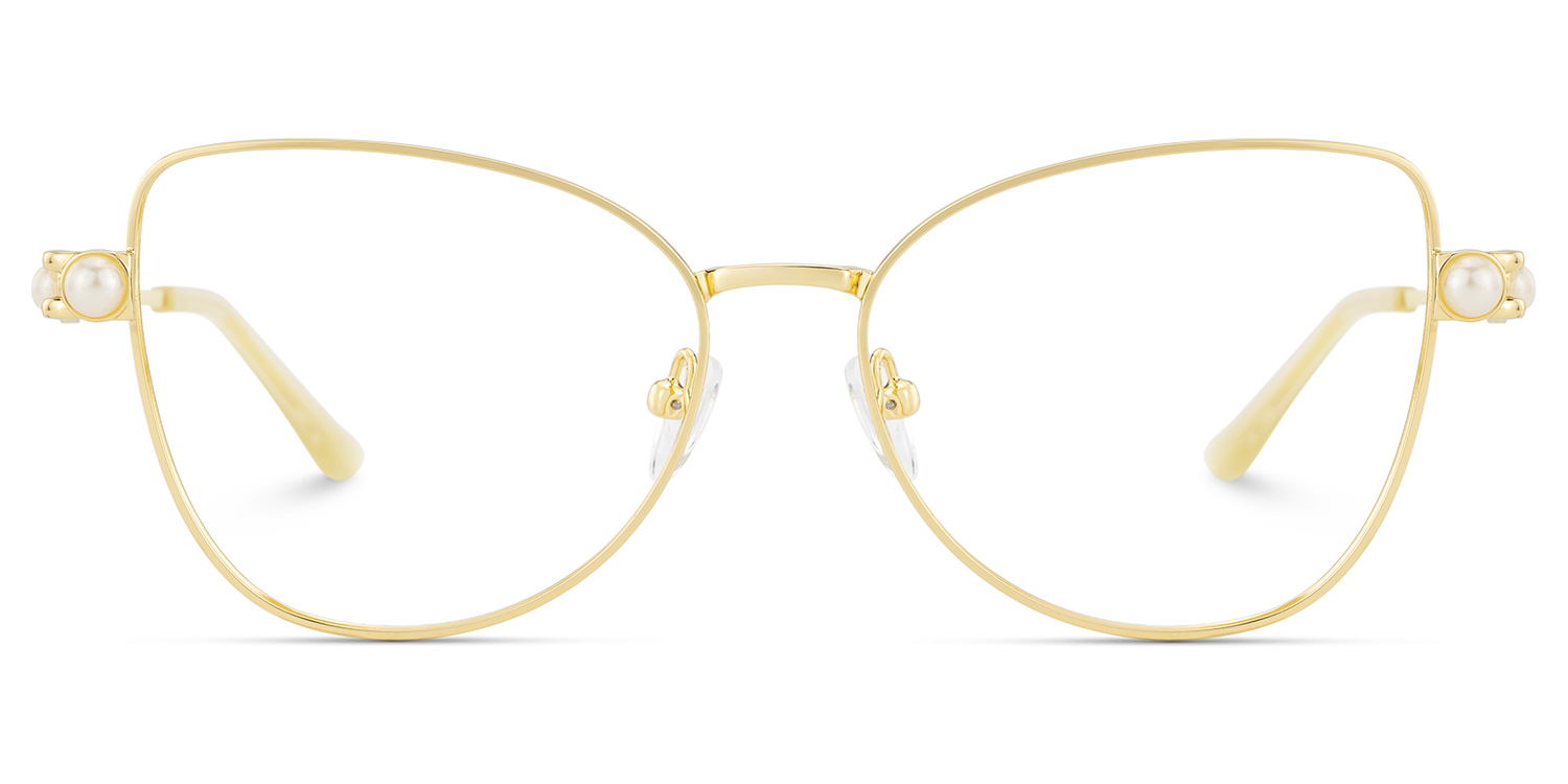 Gaga Eyeglasses in Cat Eye Gold Frame | ZEELOOL UK2