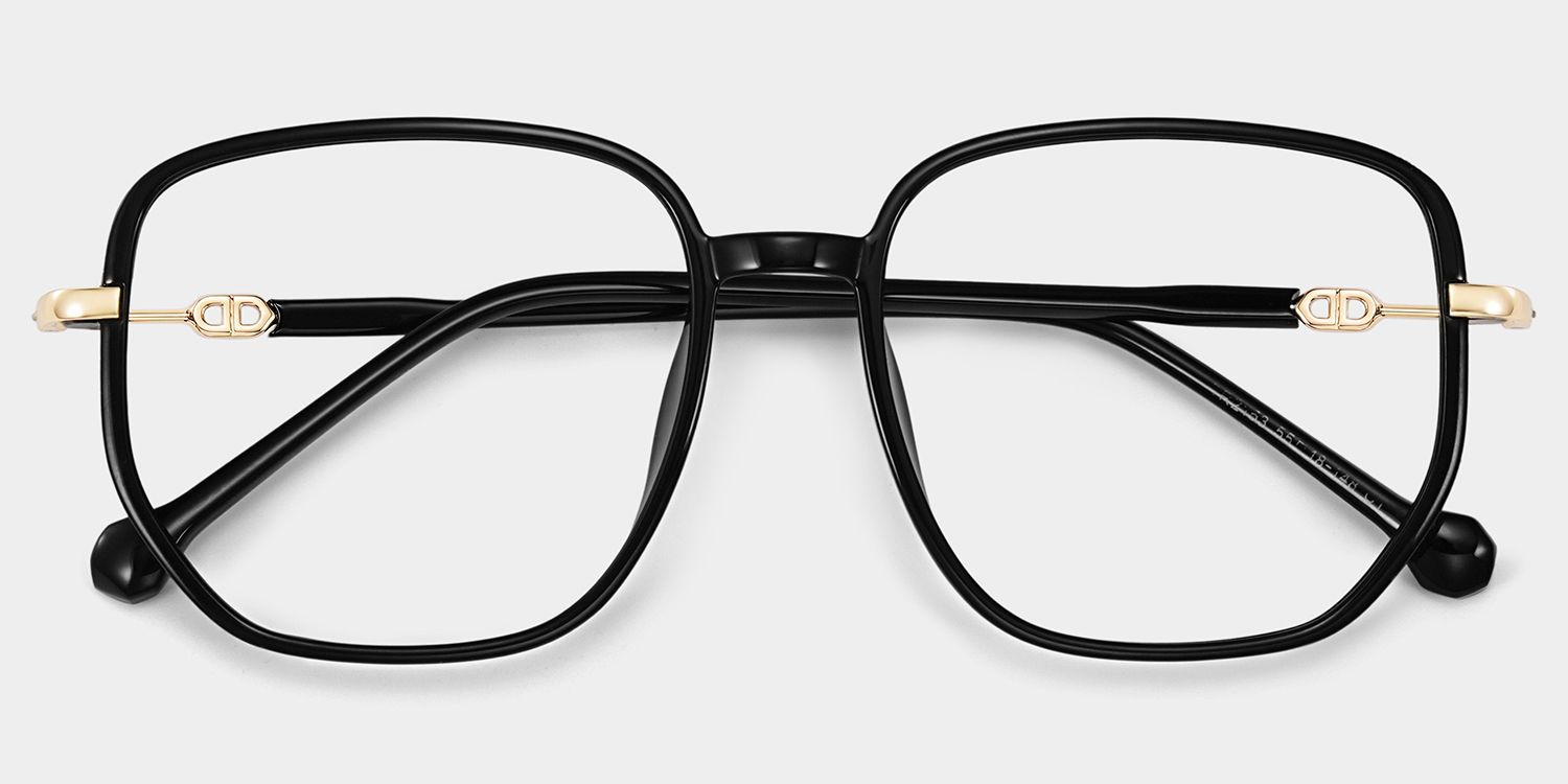Joana Geometric Black Glasses1