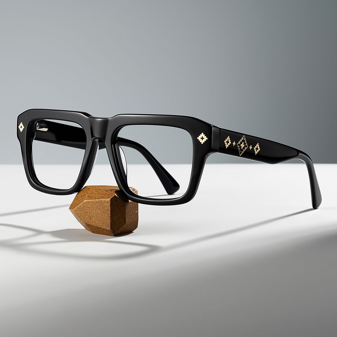 Ramdass Black Rectangle Prescription Glasses | ZEELOOL UK0