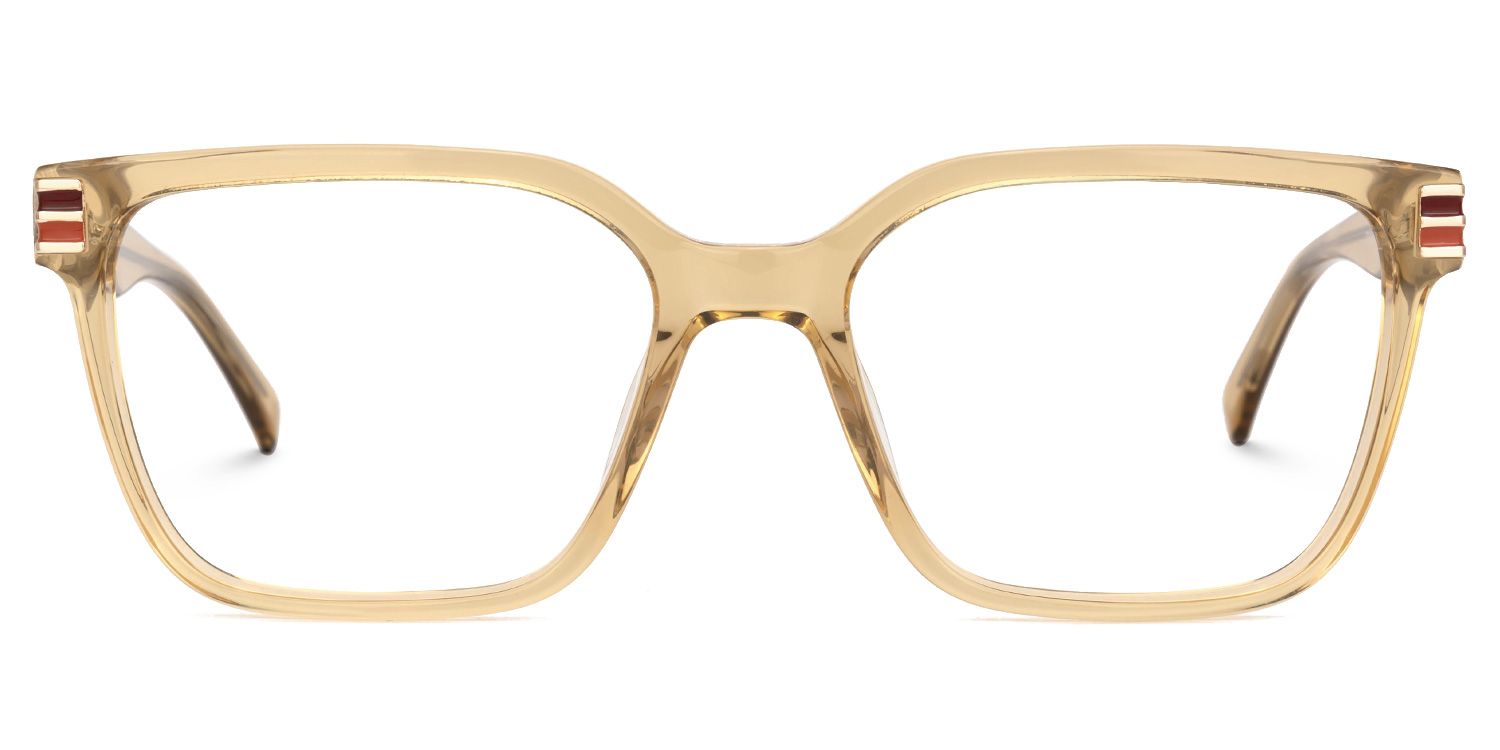 Rectangle Rucke Beige Color Frame Glasses | ZEELOOL UK
