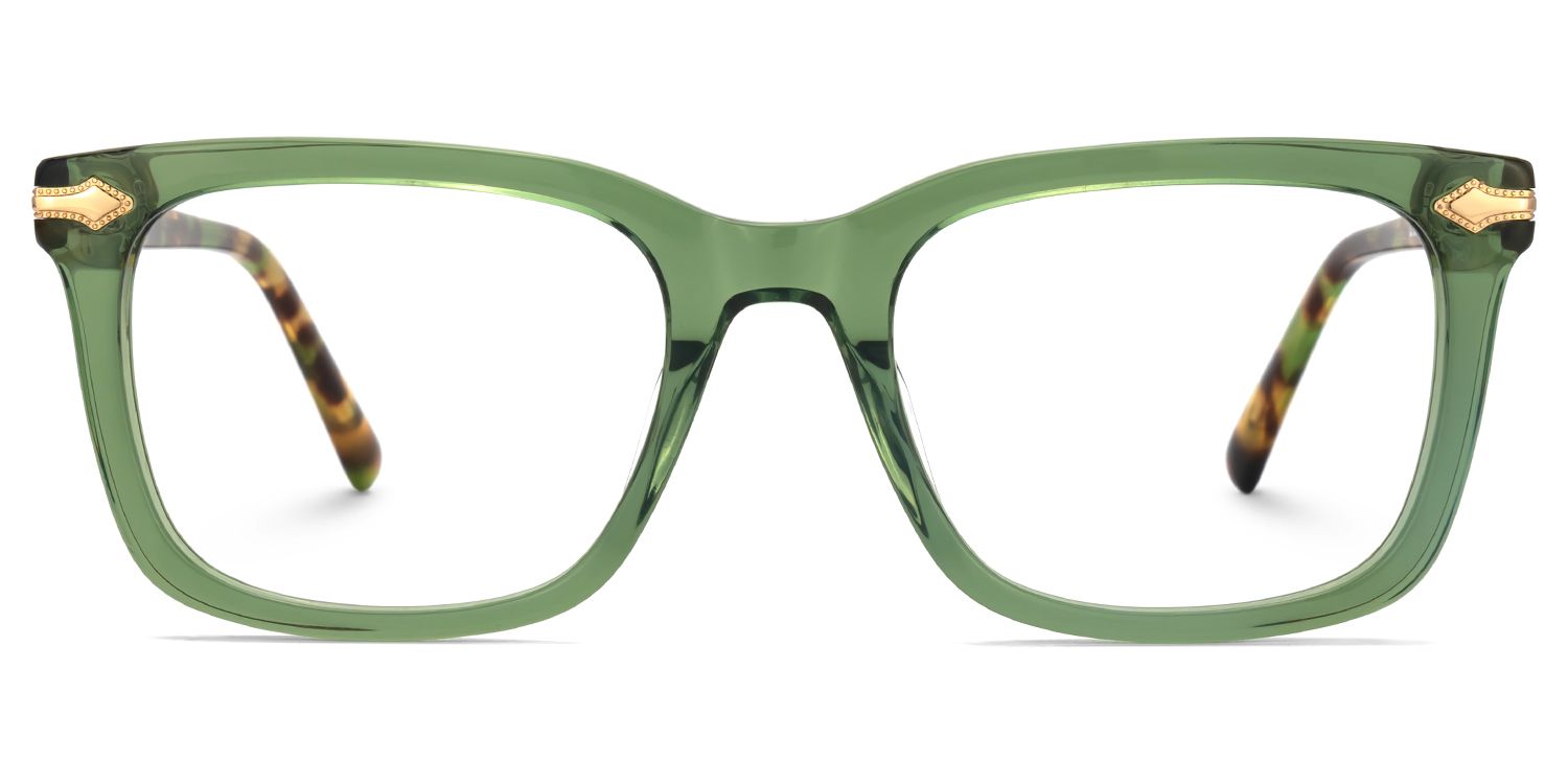 Rectangle Green Glasses Frames For Men0