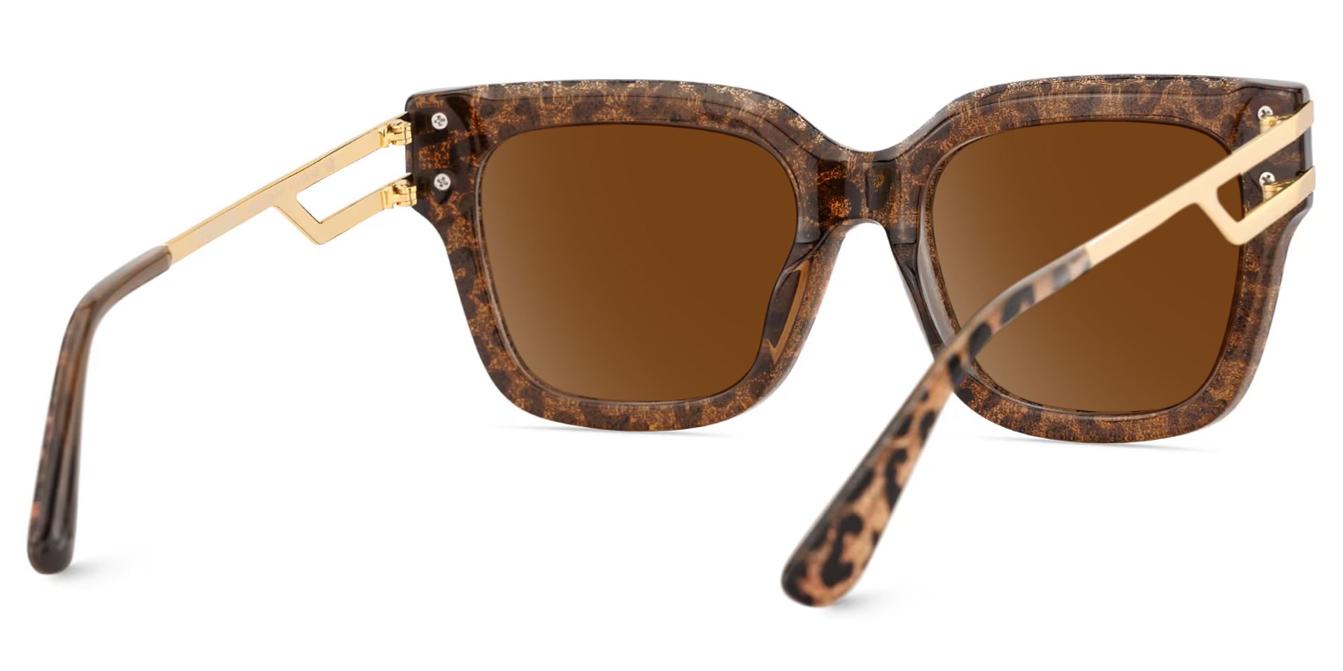 Square Cat-Eye Glasses With Brown Leopard Pattern4