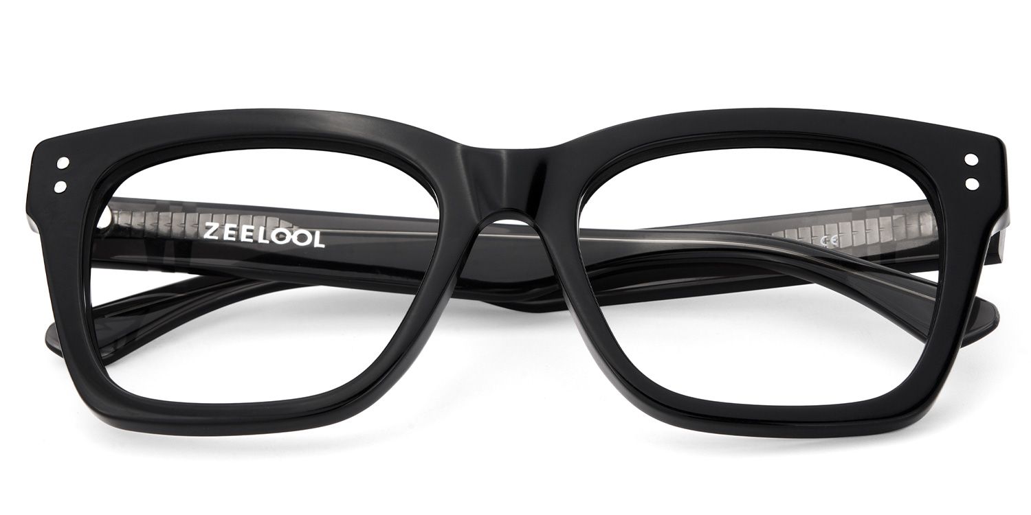 Gaydeh Black Glasses With Rectangle Shape | ZEELOOL UK2