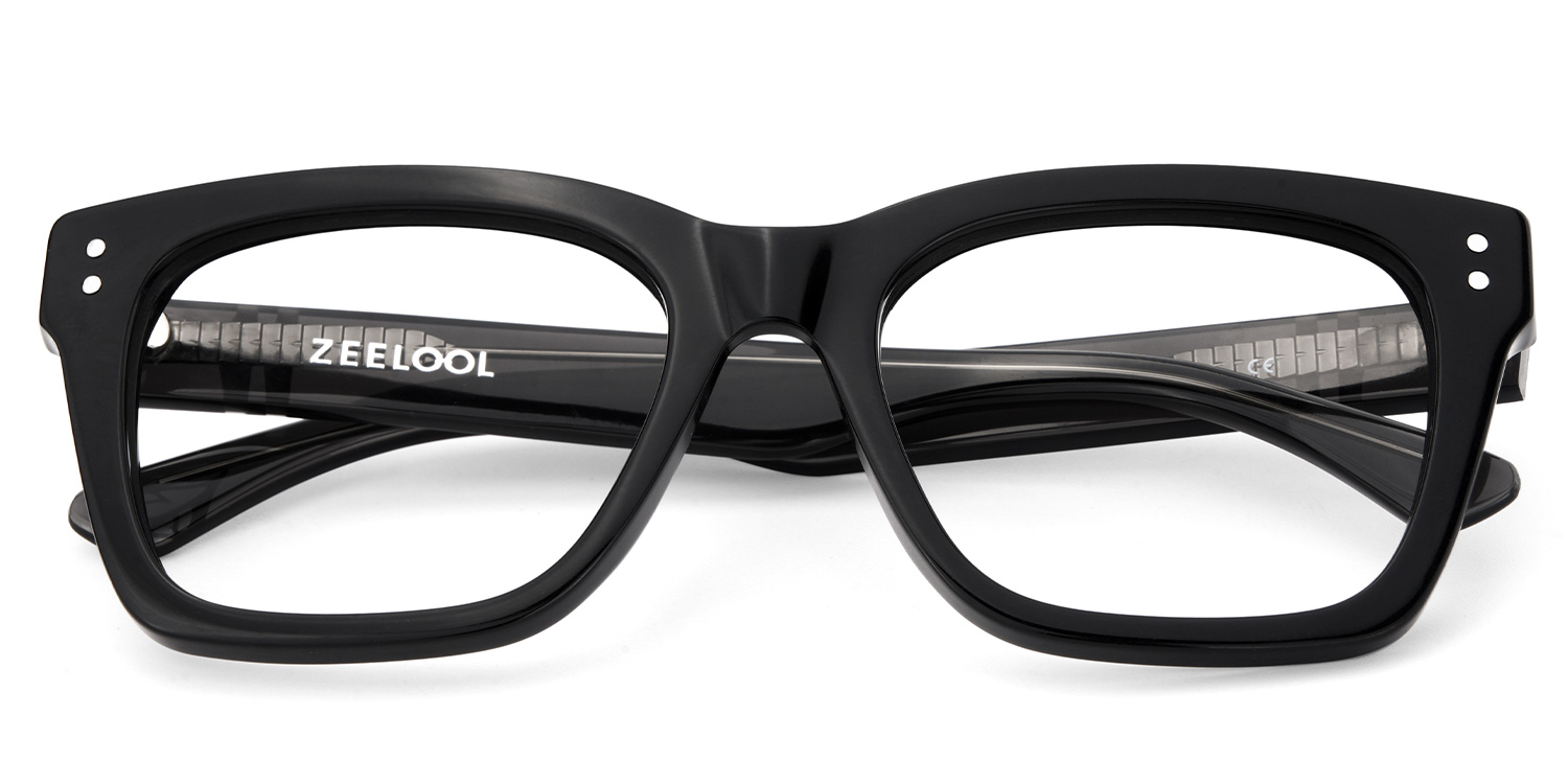 Gaydeh Rectangle Black Glasses2