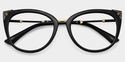 Dalton Cat Eye Black Glasses1