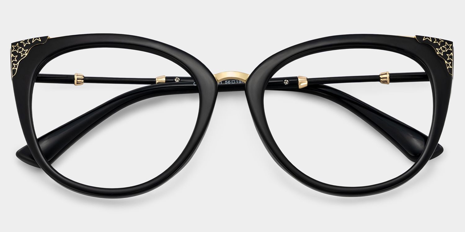 Dalton Cat Eye Black Glasses | ZEELOOL UK1
