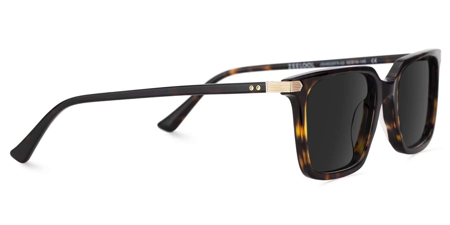 Thin Rectangle Glasses Frames in Tortoise Color3