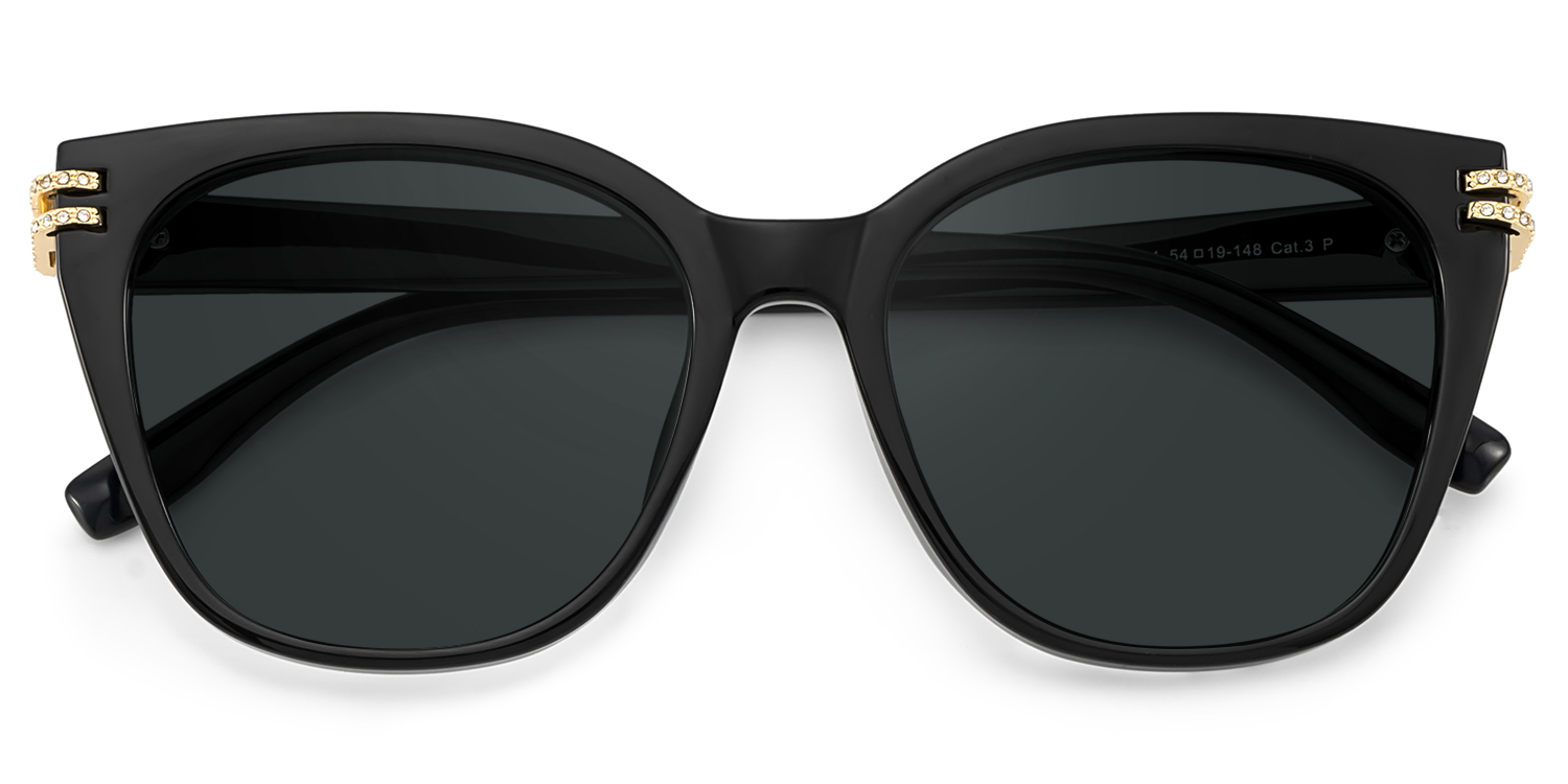 Catalina Black Square Polarized Sunglasses Online | ZEELOOL UK1