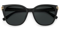 Catalina Square Black Polarized Sunglasses1