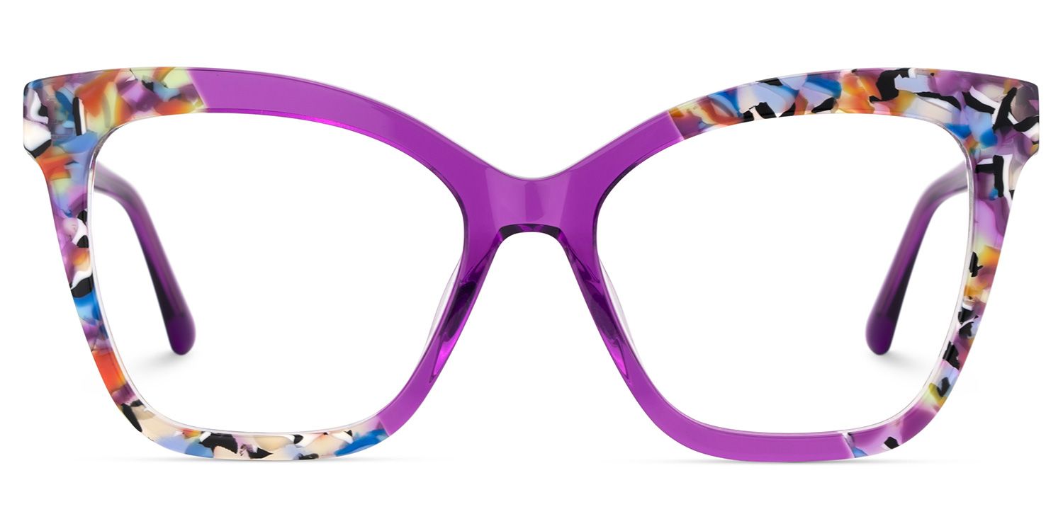 Chase Acetate Purple Frame Glasses with Butterfly Shape | ZEELOOL UK1