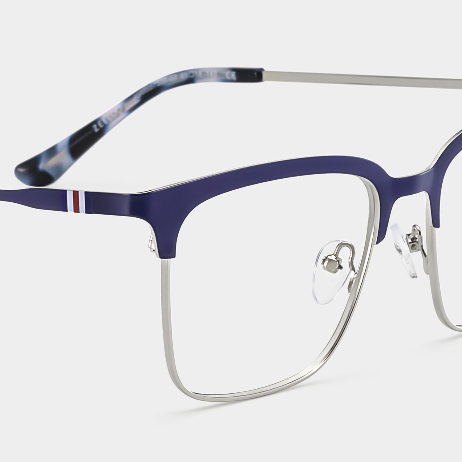 Cleo Blue Silver Frame Glasses with Browline Frame Online | ZEELOOL UK5