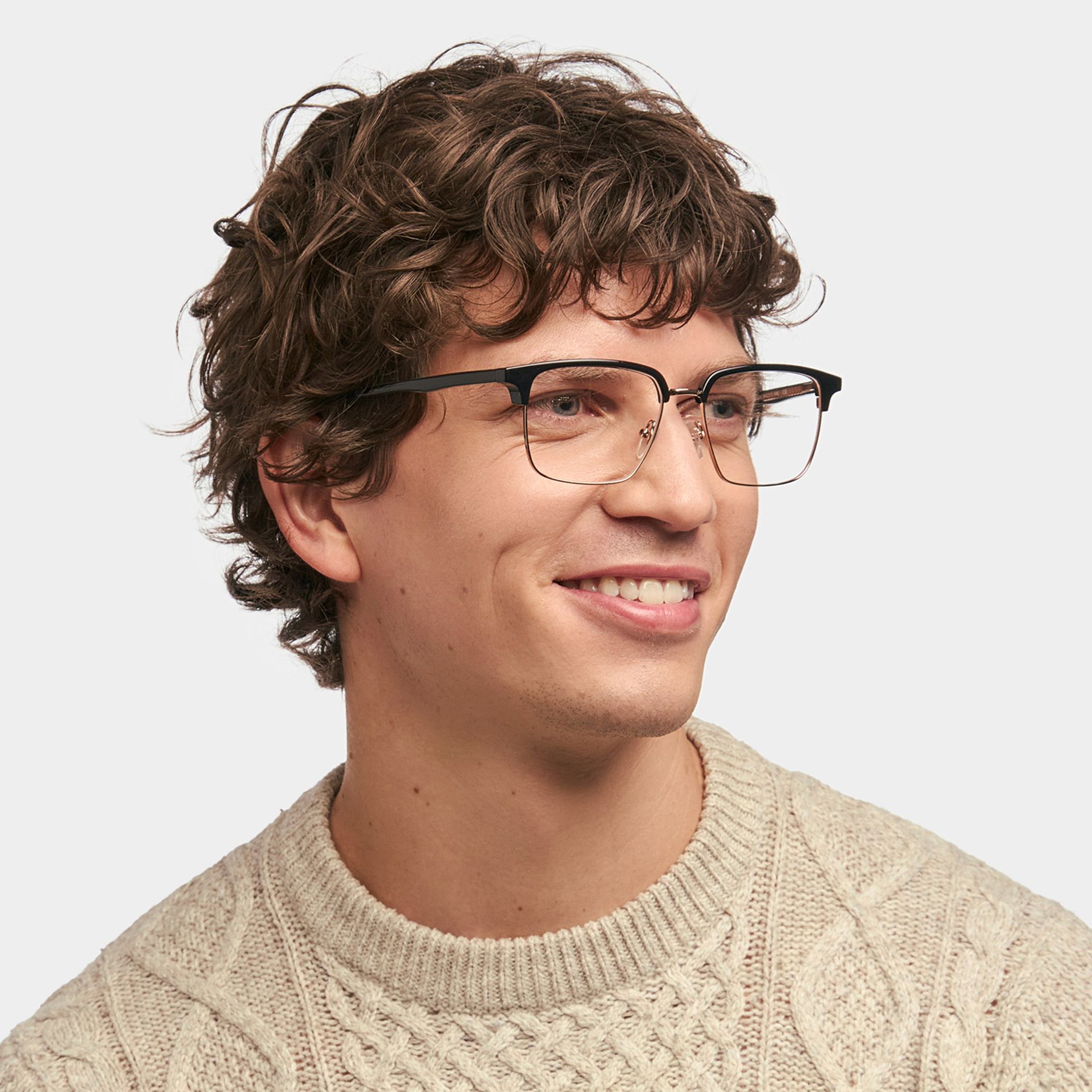 Adjustable Nose Pads Booker Eyeglasses, Booker Black-Gold Glasses -Zeelool1