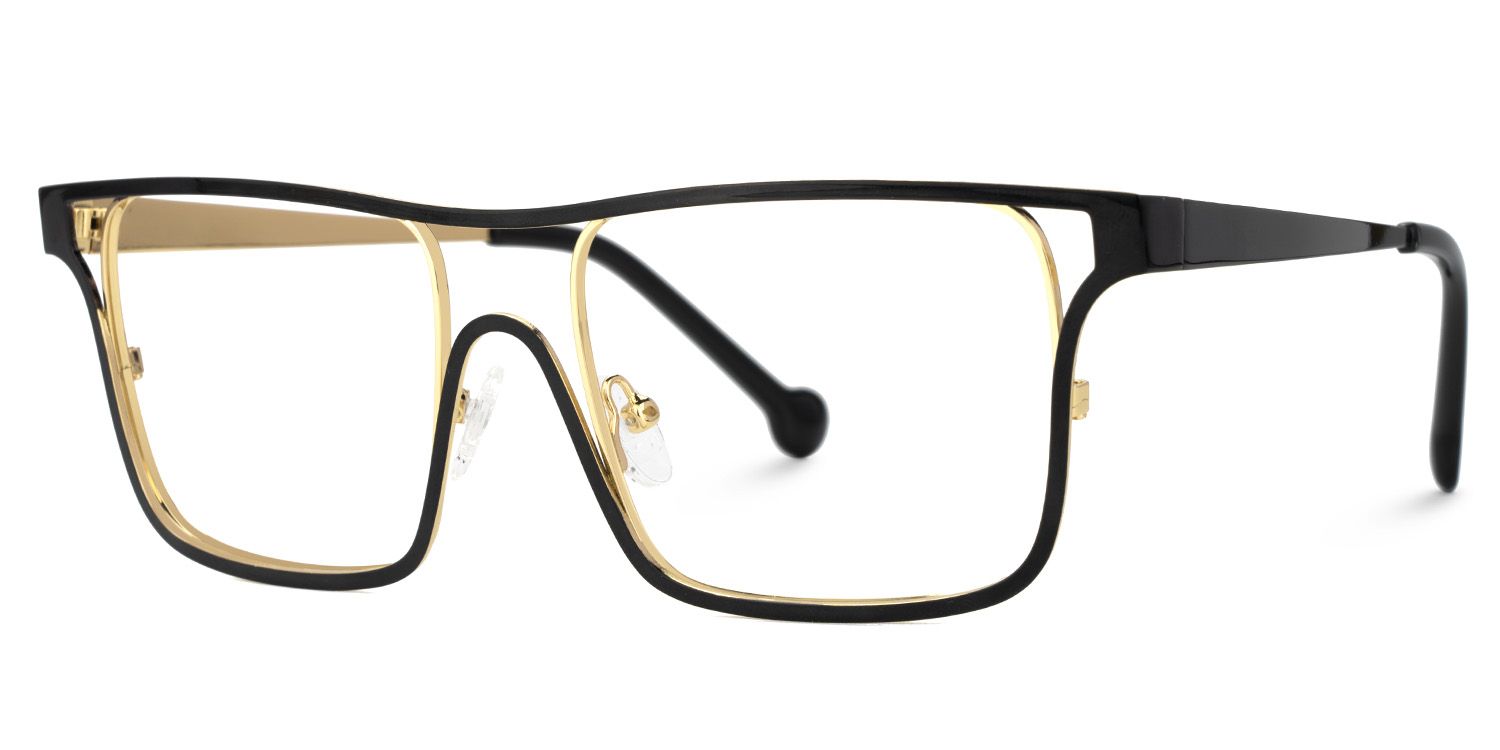 Nova Wide Women's Black and Gold Glasses | ZEELOOL UK1