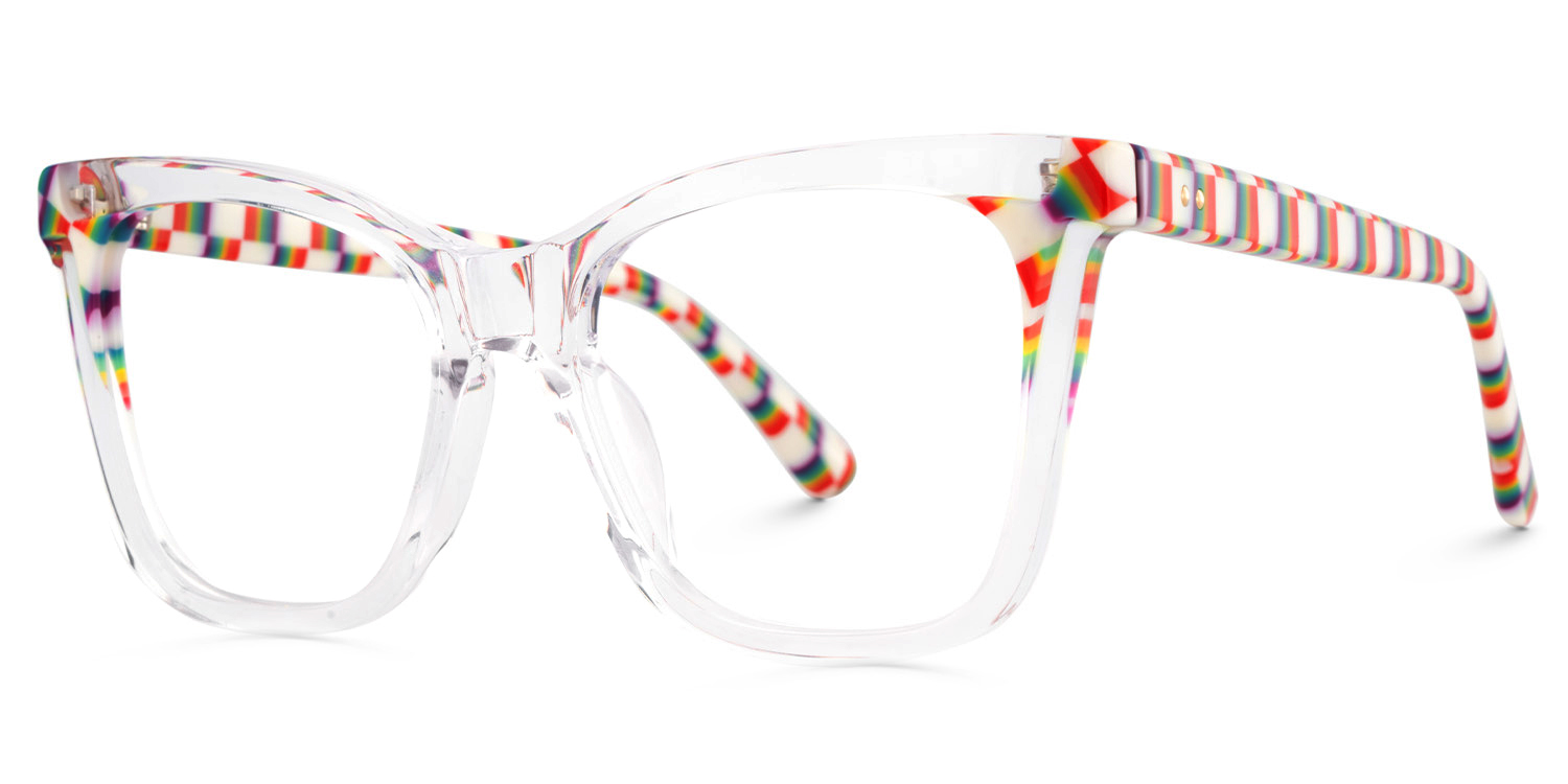 Square Clear Acetate Frame Eyeglasses | ZEELOOL UK3