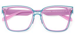 Dacarine Square Pink Blue Glasses2