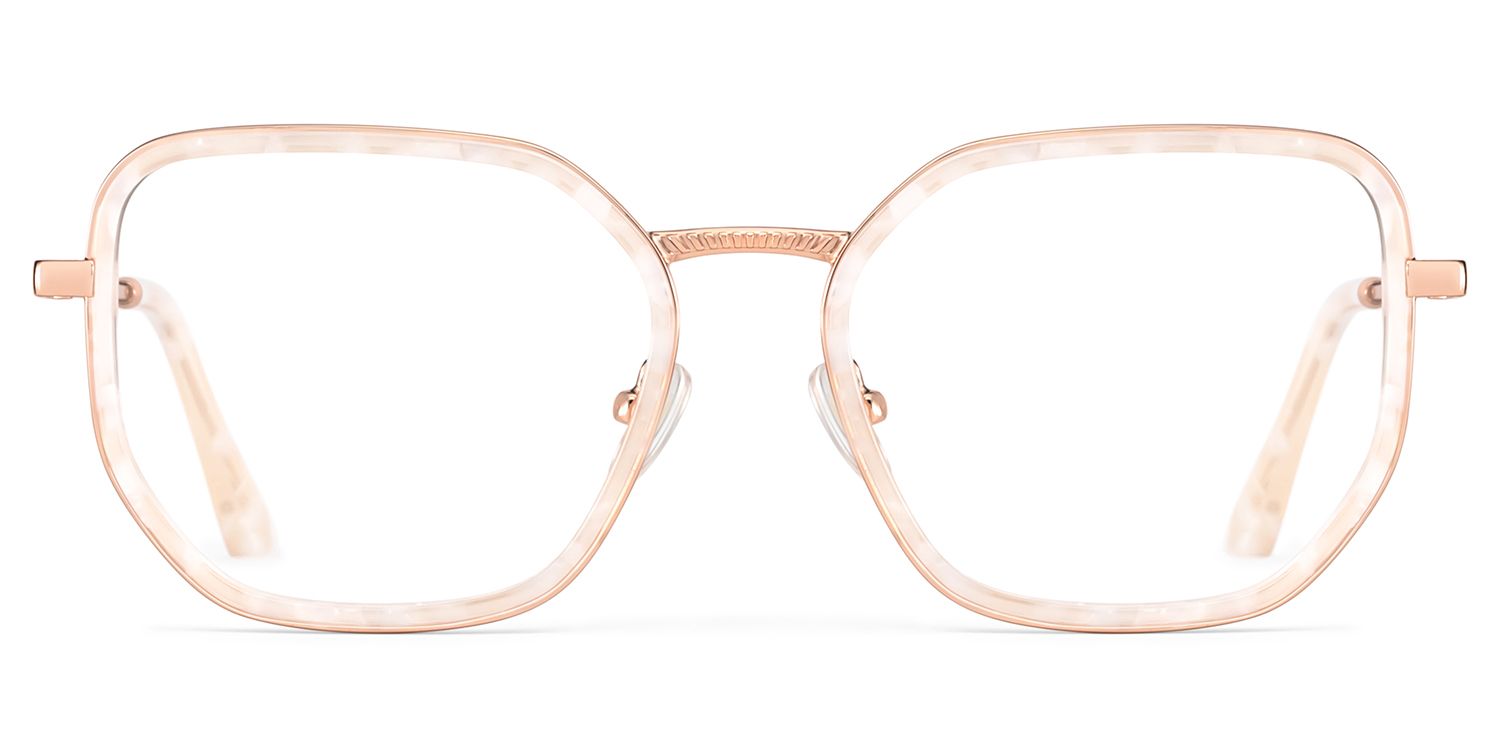 Levi Eyeglasses in Geometric Pearl White Frame | ZEELOOL UK1