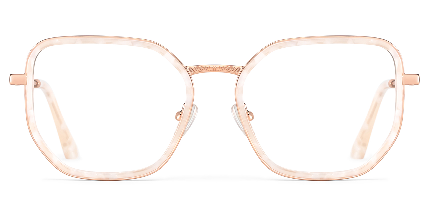 Levi Eyeglasses in Geometric Pearl White Frame | ZEELOOL UK1