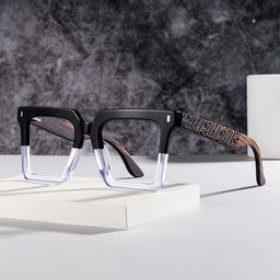 Pierre Square Black Clear Glasses0