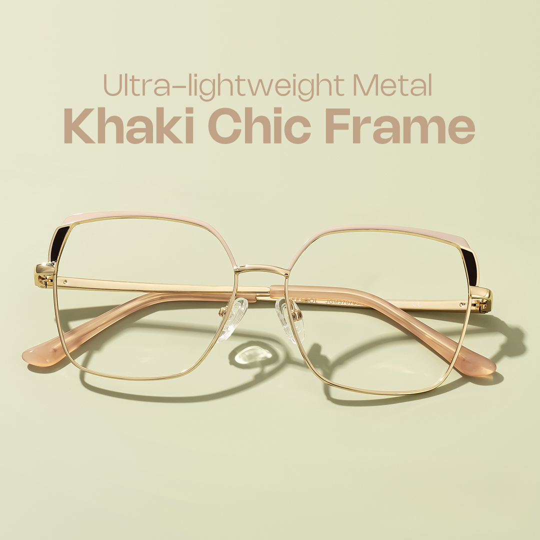 Shayla Metal Square Pink Brown Frame Glasses | ZEELOOL UK0