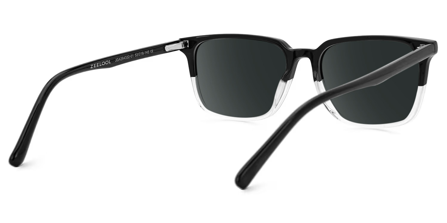 Barnhill Acetate Square Black-Crystal Frame Sunglasses | ZEELOOL UK3