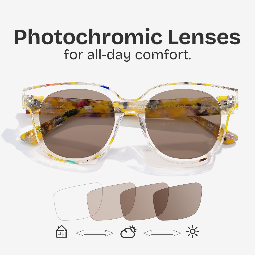 Jett Acetate Yellow Frame Glasses with Square Shape | ZEELOOL UK7