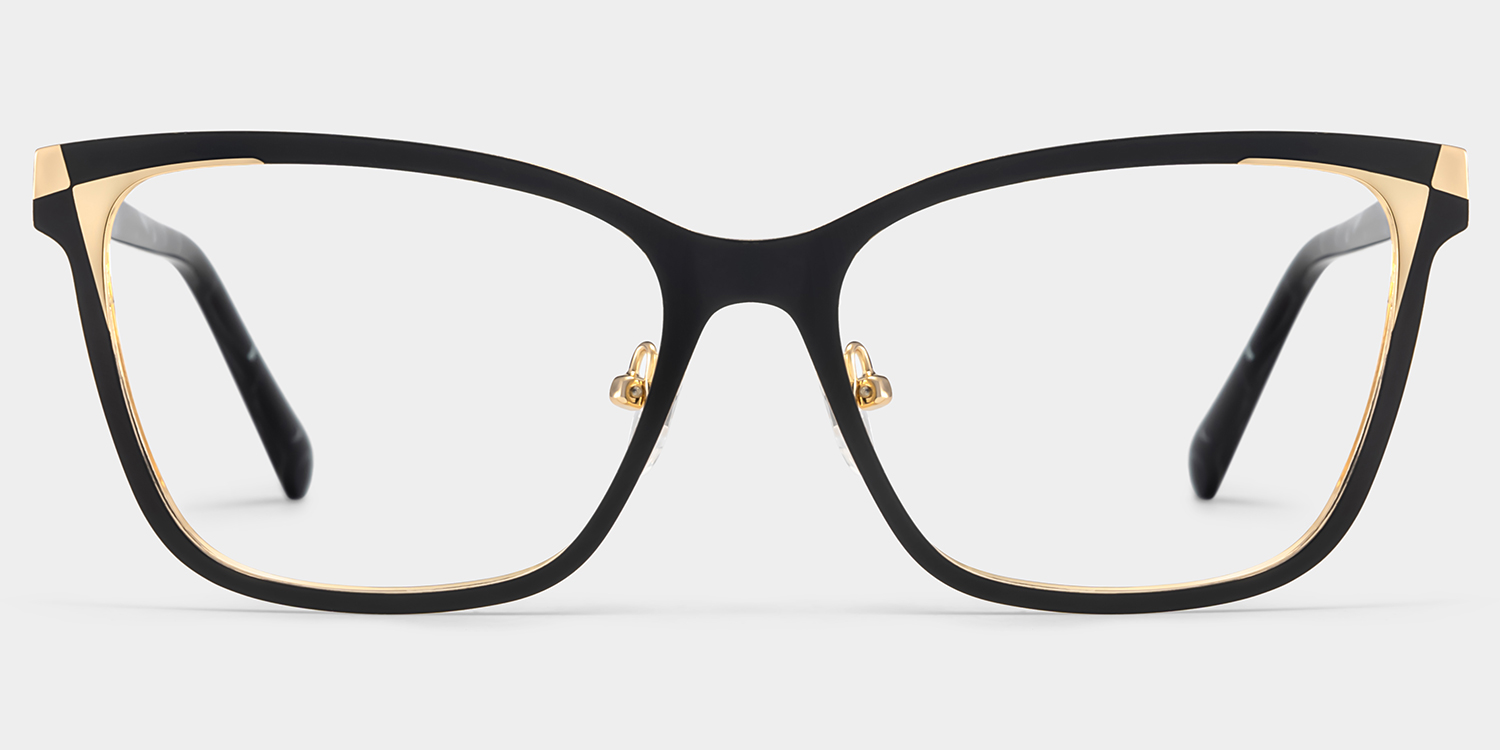 Elise Rectangle Black Glasses1