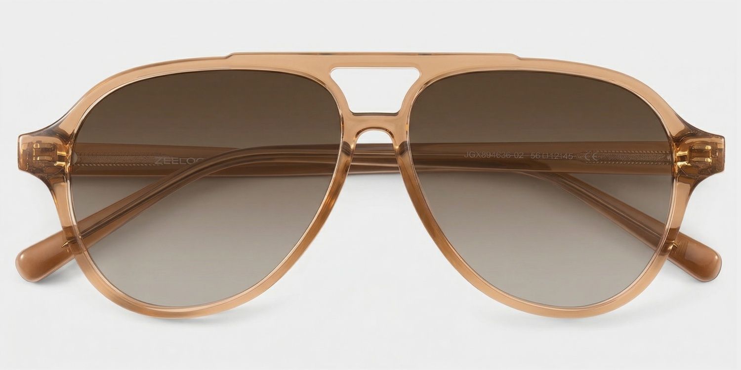 Drew Tan Clear Brown Aviator Glasses for the Female | ZEELOOL1