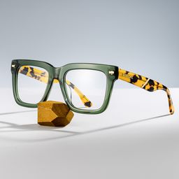 Redina Green Square Glasses0