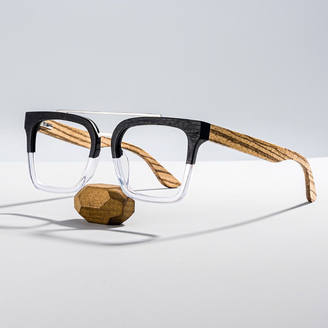 Men's Aviator Eyeglasses Frames With Black Clear Color0