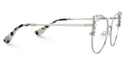 Wallice Cateye Silver Glasses2