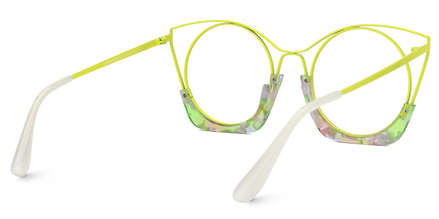 Designer Barbara Lime Green Cat Eye Glasses | ZEELOOL UK3