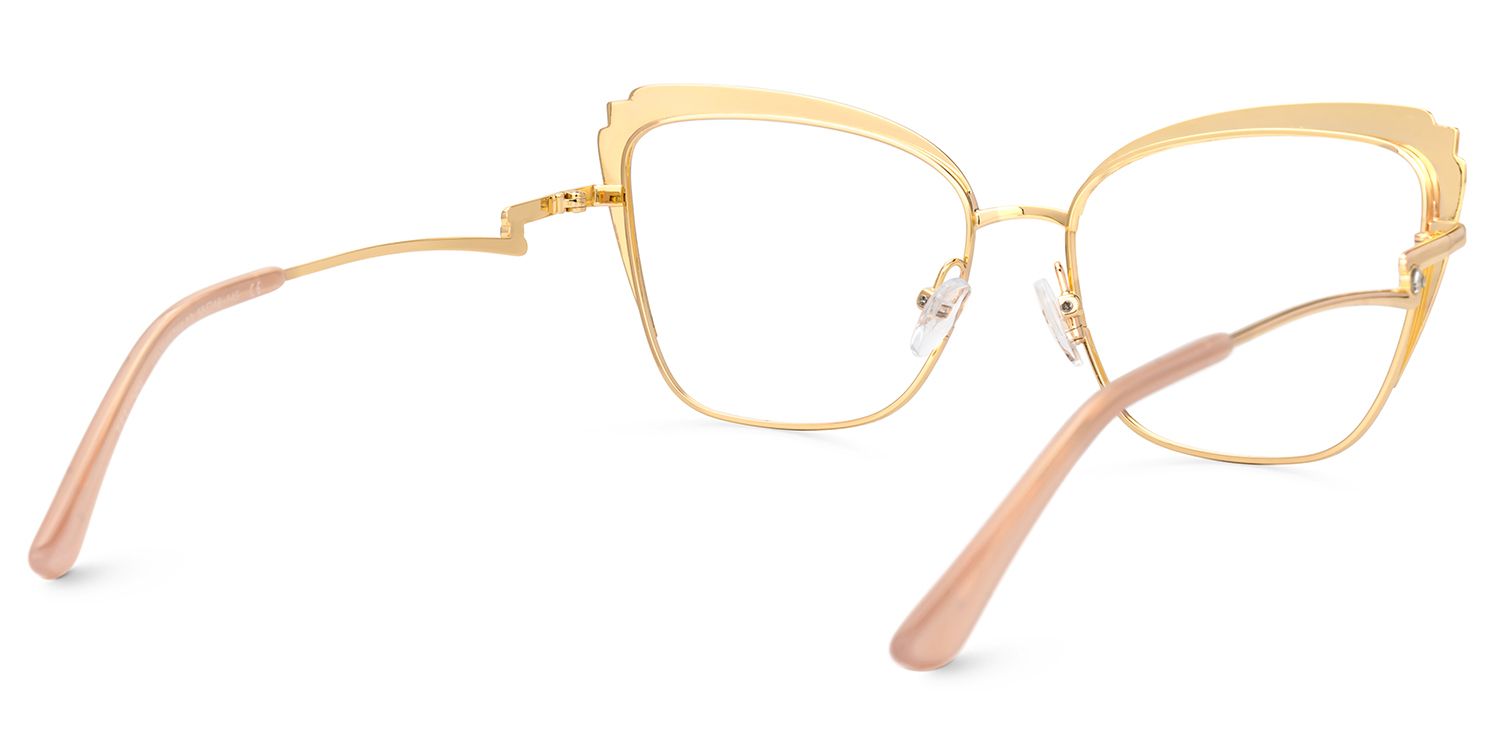 Mariely Cat Eye Brown And Gold Glasses | ZEELOOL UK4