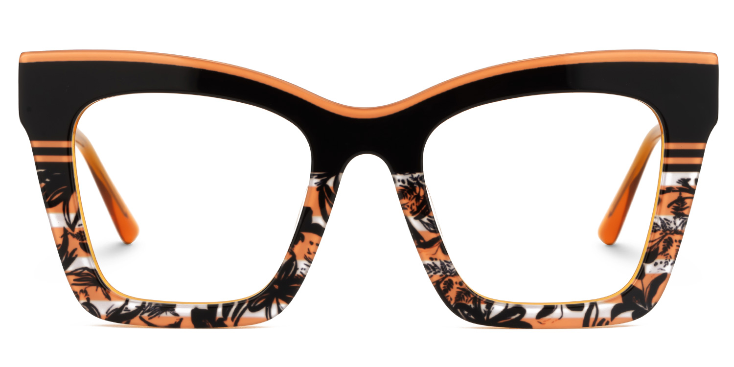 Samia Square Orange Glasses0