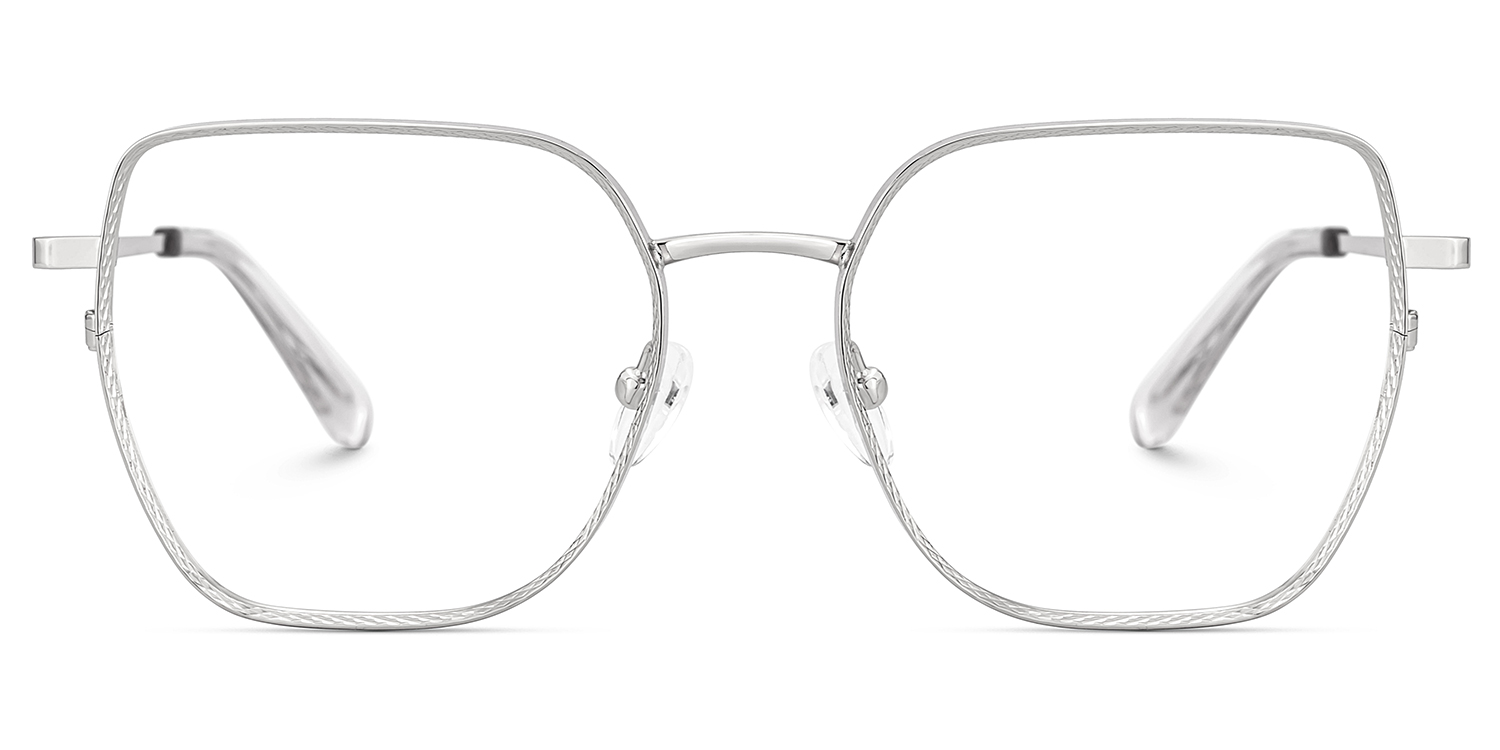 Fife Silver Full Frame Metal Prescription Glasses1