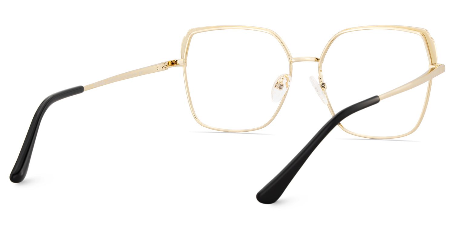 Shayla Metal Square Black Frame Glasses | ZEELOOL UK5