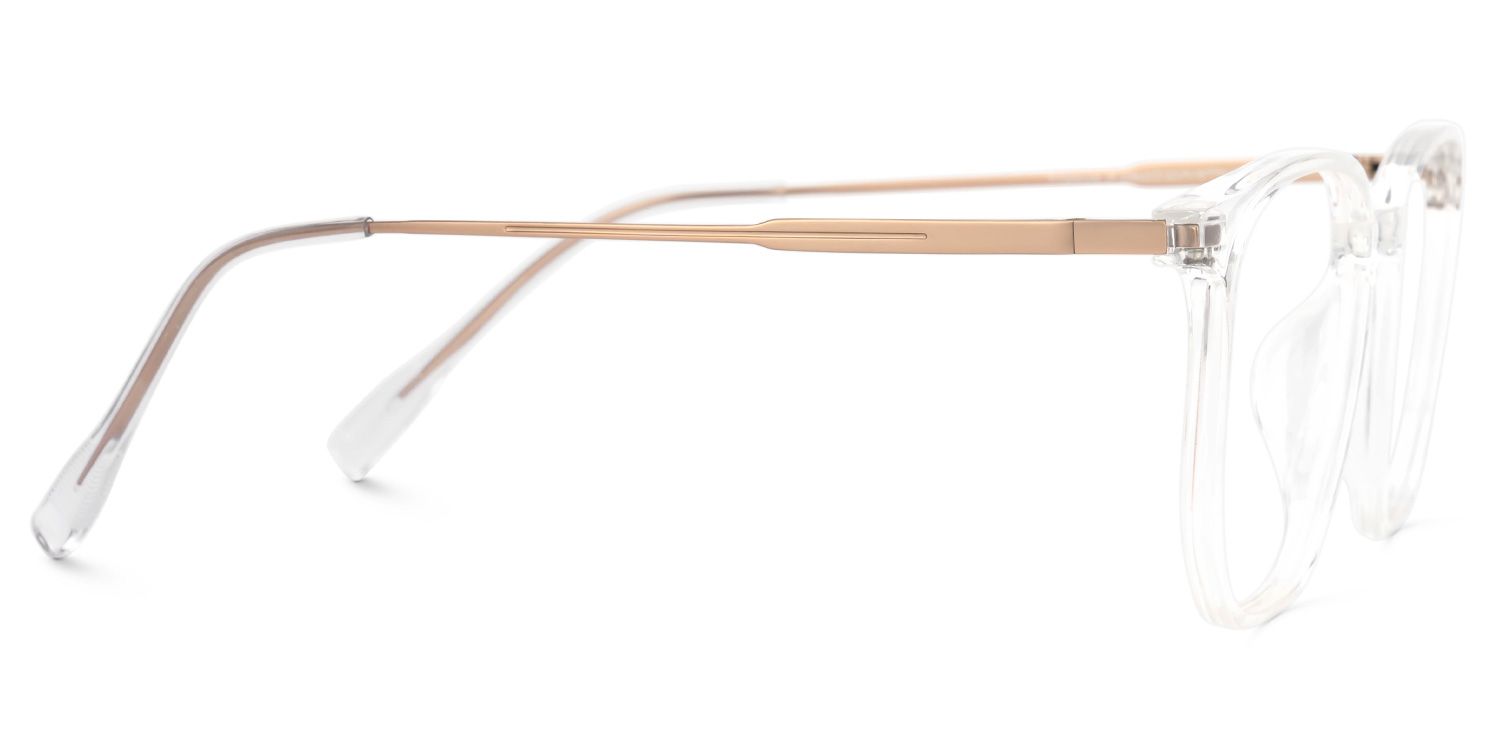 Bianca Mixed-Materials Geometric Clear Frame Glasses | ZEELOOL UK2